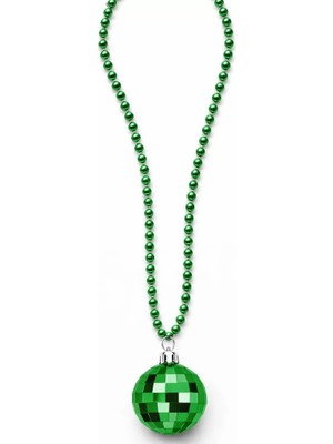 Uravas Store Disko Topu Şekilli 80'ler 90'lar Yeşil Renk Plastik Kolye