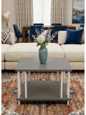 Mooncapella Orta Sehpa Kare Sehpa Zigon Sehpa Iki Katlı Gazetelikli Sehpa