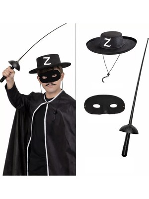 Uravas Store Kostüm Seti 3’lü Çocuk – Şapka, Maske Kılıç