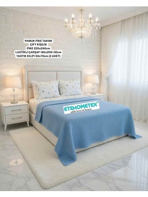 Ete Hometex Etehometex Çift Kişilik %100 Pamuk Havuzlu Pike Takım