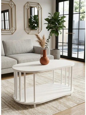 Mooncapella Orta Sehpa Oval Sehpa Zigon Sehpa Iki Katlı Gazetelikli Sehpa