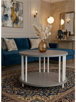 Mooncapella Orta Sehpa Yuvarlak Sehpa Zigon Sehpa Iki Katlı Gazetelikli Sehpa