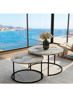 Mooncapella 2’li Orta Sehpa Zigon Sehpa Yan Sehpa