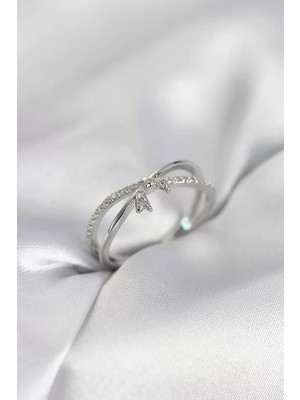 Uravas Store Gümüş Renk Zirkon Taşlı Fiyonk Model Kadın Yüzük - TJ-BYK4033