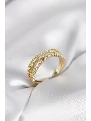 Uravas Store Gold Renk Sarmal Model Kadın Yüzük - TJ-BYK4113