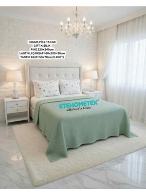 Ete Hometex Etehometex Çift Kişilik %100 Pamuk Havuzlu Pike Takım