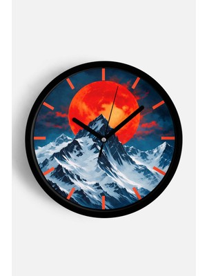 JHAAR Soyut - Bohem - Doğa - Deniz Manzaralı Modern Duvar Saati - 25CM - Önü Camlı Siyah Kasa