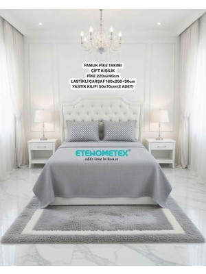 Ete Hometex Etehometex Çift Kişilik %100 Pamuk Havuzlu Pike Takım