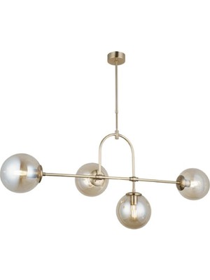 Avize Pazarı Portemo 4'lü Antik Lak Avize Camlı Sarkıt Avize