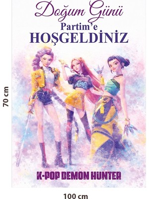 Parti Show K-Pop Demon Hunters Doğum Günü Parti Posteri 70*100 cm