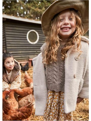 Mayoral Kışlık Kız Çocuk Kaban Mont -  Krem