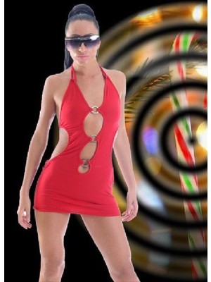 TP1961381 Metal Süslemeli Mini Elbise