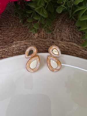 Ebru Çitak Vip Krem Tonlarında Ikili Su Damlası Küpe - Zra - Mng Küpe