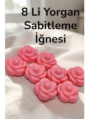 Katilus Pratik 8 'li Gül Şeklinde Çok Amaçlı Yorgan Sabitleme Iğnesi Çarşaf Yorgan Kılıfı Sabitleyici Klips