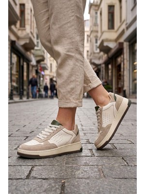 Panorama Süet Detaylı Hakiki Deri Kadın Sneaker