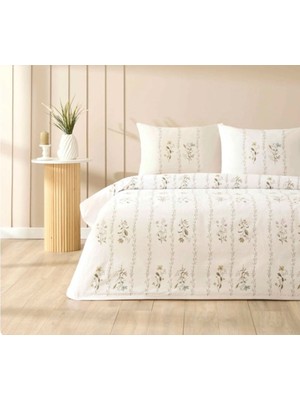 Taç Yeni Sezon Pamuklu Çift Kişilik Pike Takımı Sorıa Yeşil