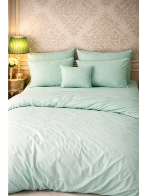 More Home Tek  Kişilik Yorgan Kılıfı + Yastık Kılıfı Mint Yeşil