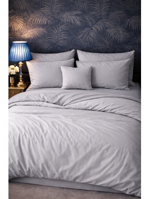 More Home  Çift Kişilik Yorgan Kılıfı + Yastık Kılıfı  (Çarşafsız) Gri