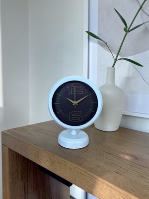 MidasTech Aura White 25 x 20 cm Metal Masa Saati