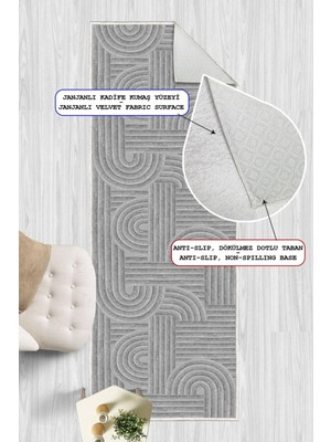 Pelura Halı Geometrik Desenli Dekoratif Kaymaz Taban Yıkanabilir Yolluk Antre Hol Halısı