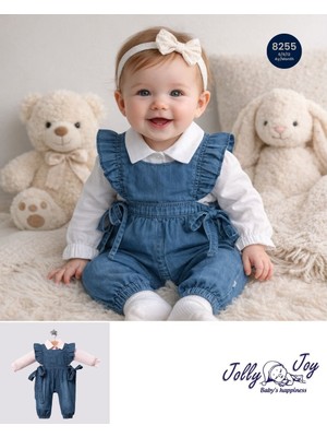 Joly Joy Gömlekli Kolları Fırfırlı Yazlık Kot Şort Tulum 8255