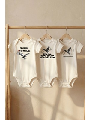 Pamuk Saray %100 Organik Pamuk Taraftar Temalı Dayıcım Baskılı Kısa Kollu Çıtçıtlı Bebek Body Badi Zıbın