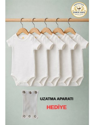 Pamuk Saray Bebek Zıbını Bebek Yaka Üç Çıt Çıtlı Zıbın Body Seti