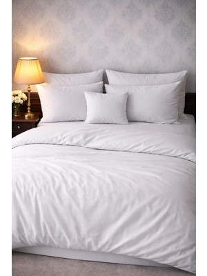 More Home  Çift Kişilik Yorgan Kılıfı + Yastık Kılıfı  (Çarşafsız) Beyaz