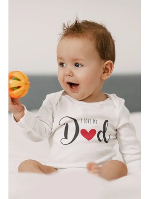 Pamuk Saray Baba Baskılı Bebek Body Kısa Kollu Zıbın %100 Organik Pamuk