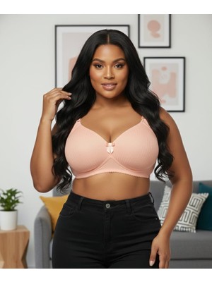 Wear Treasure Telsiz Süngerli C Cup Toparlayıcı Büyük Beden Fitilli Sütyen