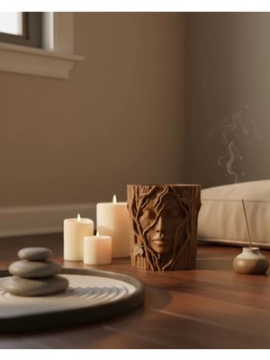 Uravas Store 3D Yüz Figürlü Doğa Konseptli Dekoratif Saksı Vazo Tasarımı