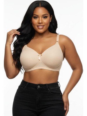 Wear Treasure Telsiz Süngerli C Cup Toparlayıcı Büyük Beden Fitilli Sütyen