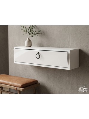 Feyza Design Beyaz Çok Amaçlı Duvara Monte Modern Mdf Dresuar ve Makyaj Masası