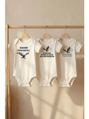 Pamuk Saray %100 Organik Pamuk Taraftar Temalı Dedecim Baskılı Kısa Kollu Çıtçıtlı Bebek Body Badi Zıbın