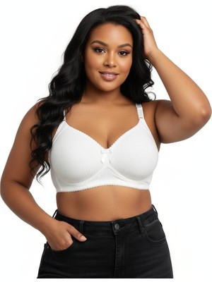Wear Treasure Telsiz Süngerli C Cup Toparlayıcı Büyük Beden Fitilli Sütyen