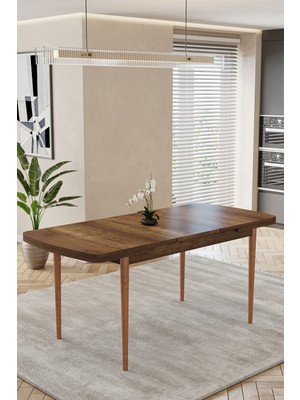 Baresmu Barmas Mutfak Masası 80X132 cm Sunta Lam Tabla | Ahşap Ayak | Modern Mutfak/salon/yemek Masası