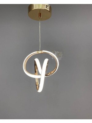 Kumsar Aydınlatma Gold Çift Halka Mini Imza 3 Renk Avize Modeli