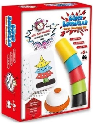 Abnturk Süper Bardaklar Renkli ve Hızlı Süper Pratik Akıllı Bardaklar Zeka Oyunuz Aile ve Çocuk Oyunları