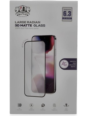 Buğz Iphone 16 Pro Max Bilvis 3D Mat Cam Ekran Koruyucu