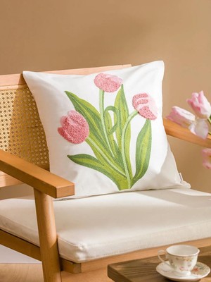 LC Waikiki Çiçekli Kırlent Kılıfı 45X45 cm  (S6)