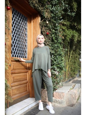 Sidelya Concept Kadın Iki Iplik Viskon Pamuk Kumaş Arma Detaylı Ikili Takım