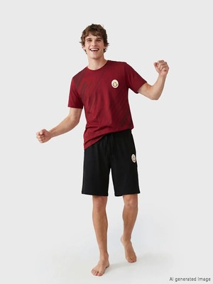 LC Waikiki Galatasaray Baskılı Erkek Şortlu Pijama Takımı  (S6)