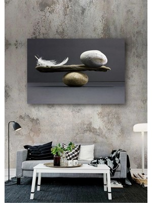 Şehzat Çakıl Taşı ve Tüy Kanvas Tablo