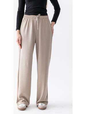 Warasiva Kadın Taş Modal Kumaş Yumuşak Dokulu Geniş Kesim Eşofman Altı