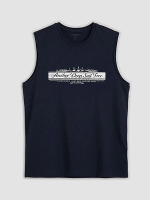 LC Waikiki Bisiklet Yaka Baskılı Erkek Kolsuz Tişört  (S6)