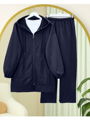 Modamorfo Fermuarlı Kapşonlu Penye Takım     -K.laci