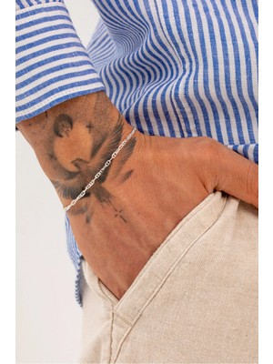 Fjellor Elia 925 Ayar Gümüş Barlı Model Erkek Bileklik – Ince Zarif Tasarım