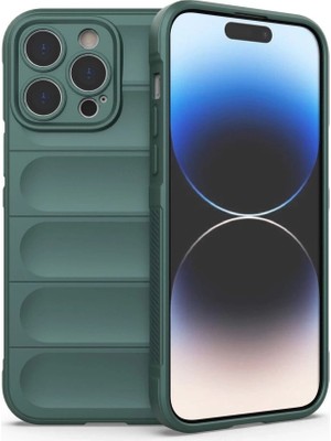 Buğz Iphone 14 Pro Kılıf Optimum Silikon - Koyu Yeşil