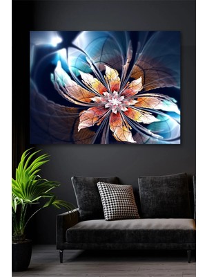 Şehzat Futuristik Çiçek Kanvas Duvar Tablo