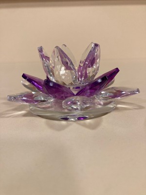 Plus Home Dekoratif Kristal Nilüfer Çiçeği Model Obje Küçükboy Renk Mor Çap 6 cm